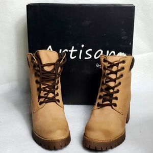 Zigi Artisan Womens Yessica Combat Boot Size 6M Natural Nubuck
